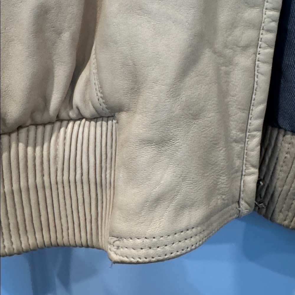 Vintage Marc Buchanan Pelle Pelle Tan 100% Leather Bomber Jckt Sz 56/46 U.S.XXL - Picture 8 of 15